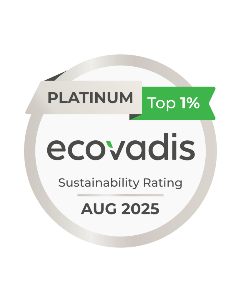 EcoVadis Platinum Medal logo - Elyteq Corporate Social Responsibility (CSR) excellence